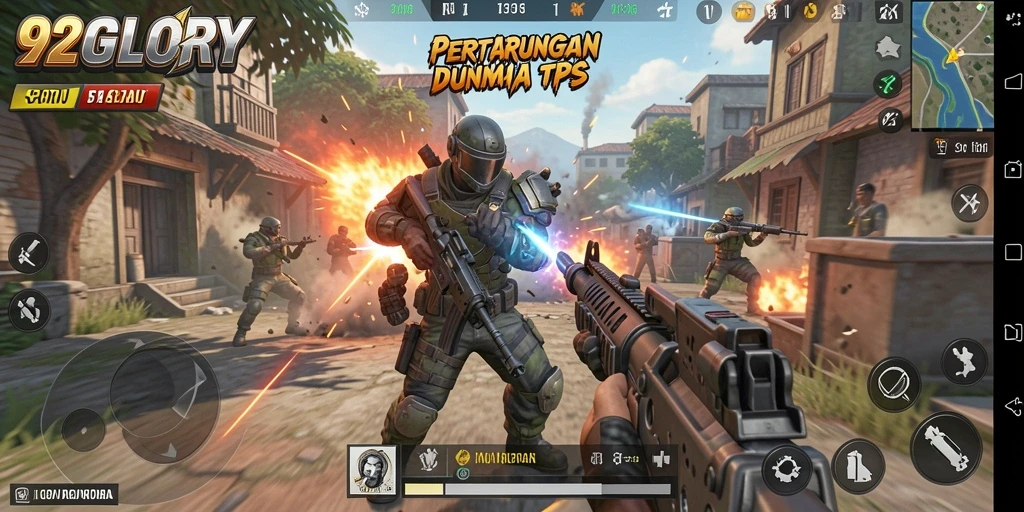 Tampilan gameplay seru dalam 92GLORY yang penuh aksi.