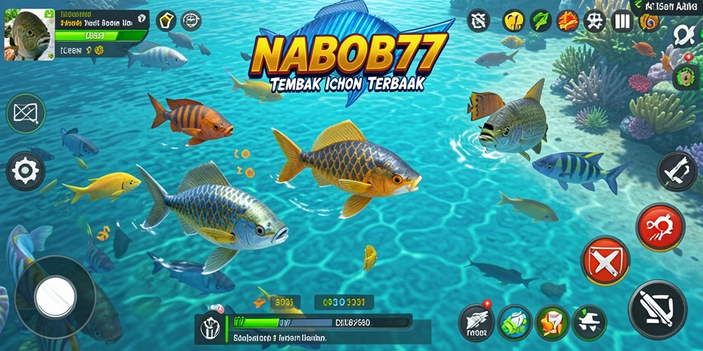 Tampilan gameplay seru dari NABOB77, tangkap ikan sebanyak mungkin!