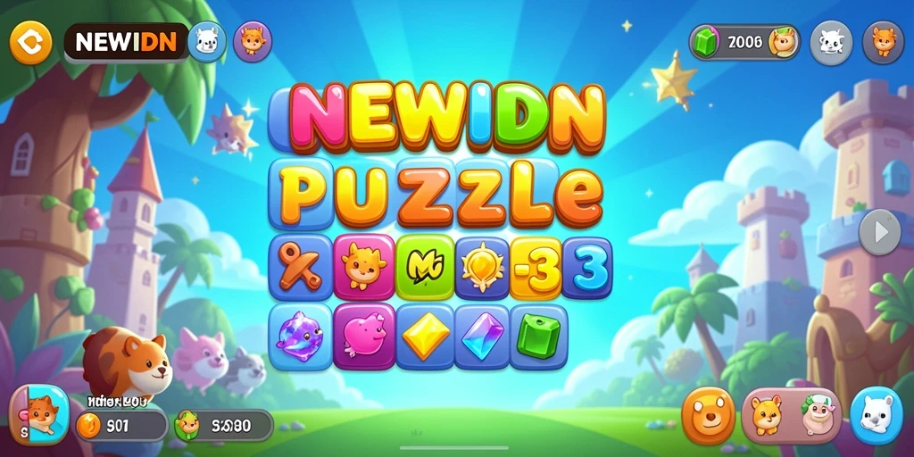 Tangkapan layar gameplay seru dari NEWIDN dengan tantangan Match-3.