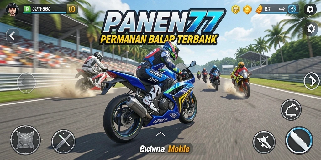 Tangkapan layar PANEN77 menampilkan aksi balap motor yang mendebarkan.