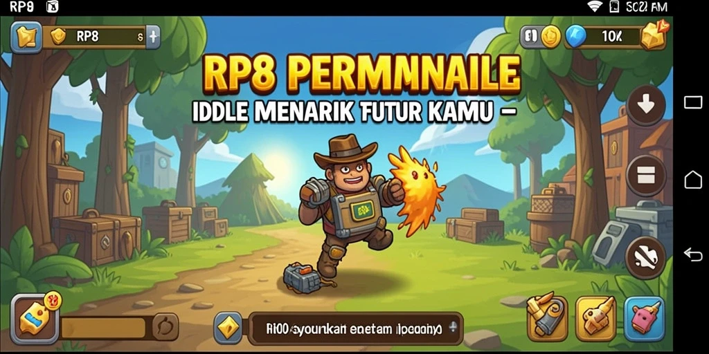 Screenshot gameplay RP8 yang menarik saat mengelola sumber daya Idle.