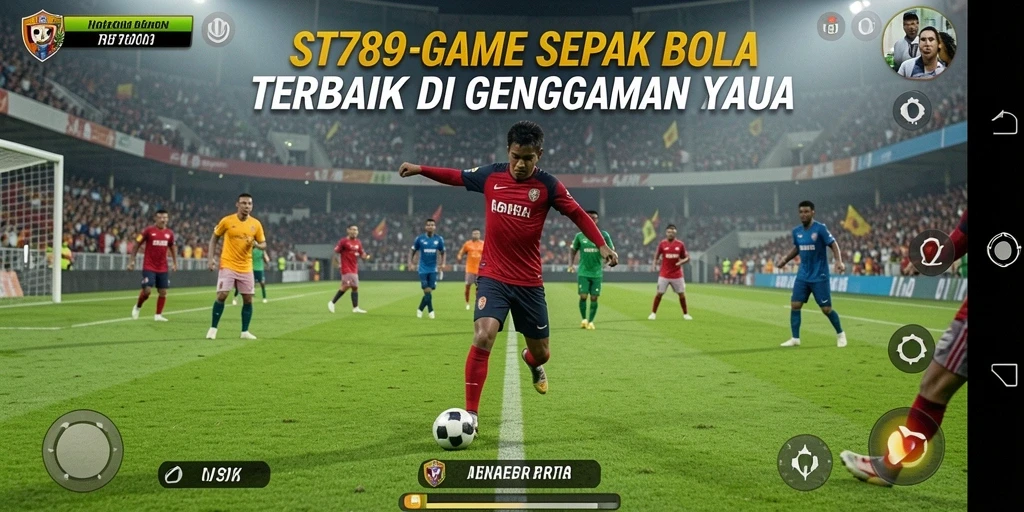 Tampilan gameplay ST789 yang mengesankan dengan aksi sepak bola nyata.