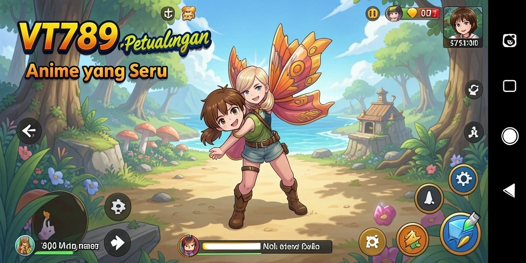 Tampilan gameplay yang mendebarkan di dunia anime.