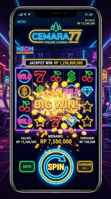 Screenshot utama aplikasi cemara77 dengan tampilan antarmuka yang ramah pengguna.